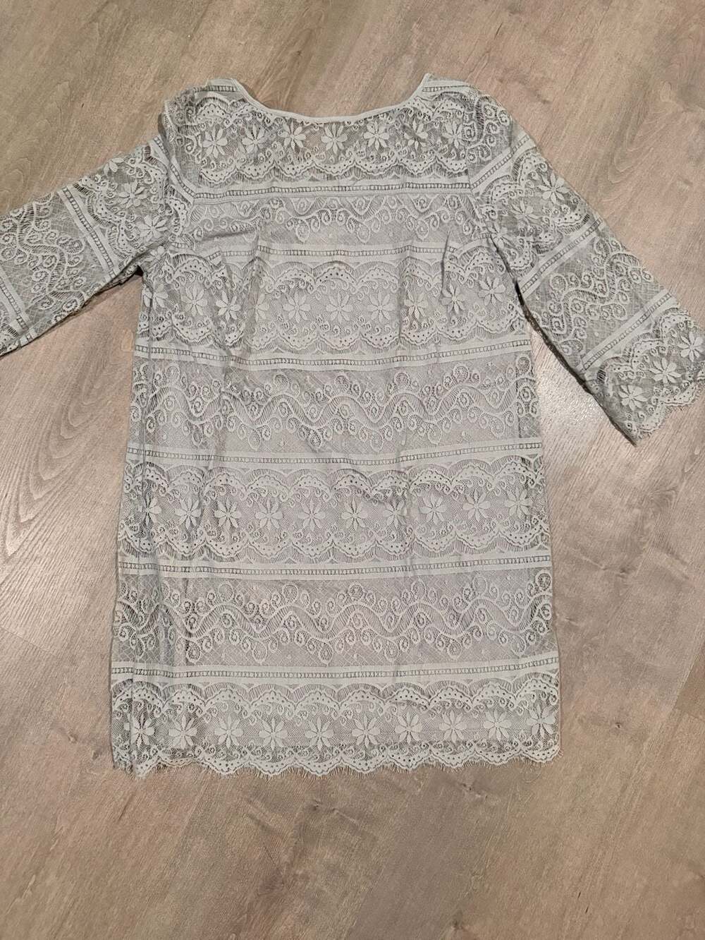 Max Studio Women's Gray Lace Overlay Shift Dress Size XL